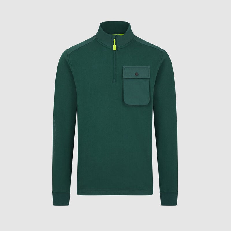 Aston Martin F1 Team 1/4 Zip Pocket Logo Sweatshirt