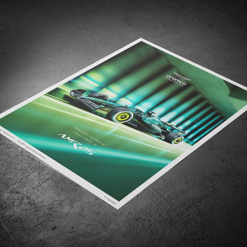 Aston Martin F1 Team AMR25 'Glow in the Dark' Launch Poster